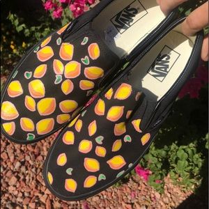 Never been worn Lemon Custom vans. Size 8.5